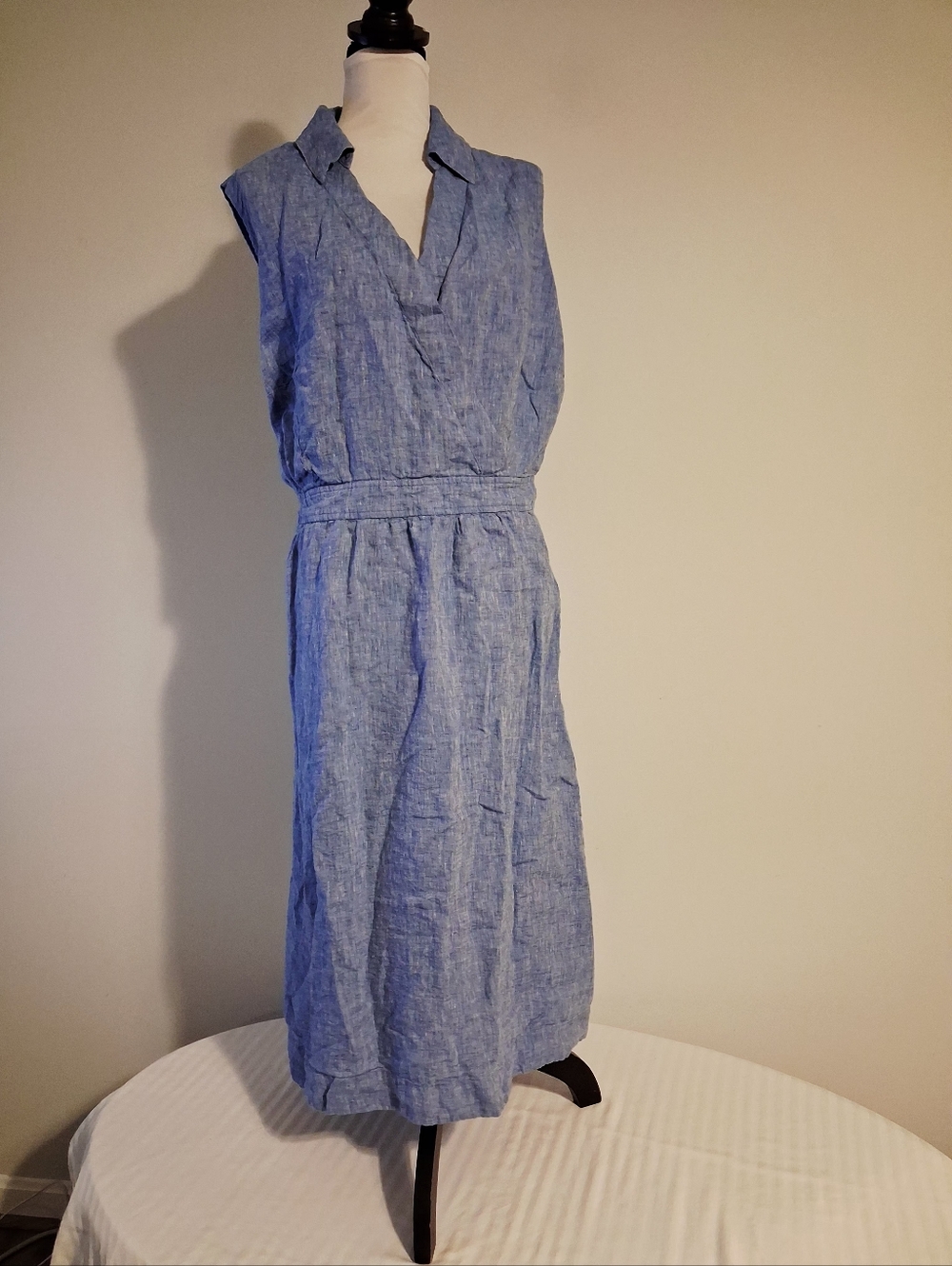 Blue Linen Shirt Dress Size 20W
